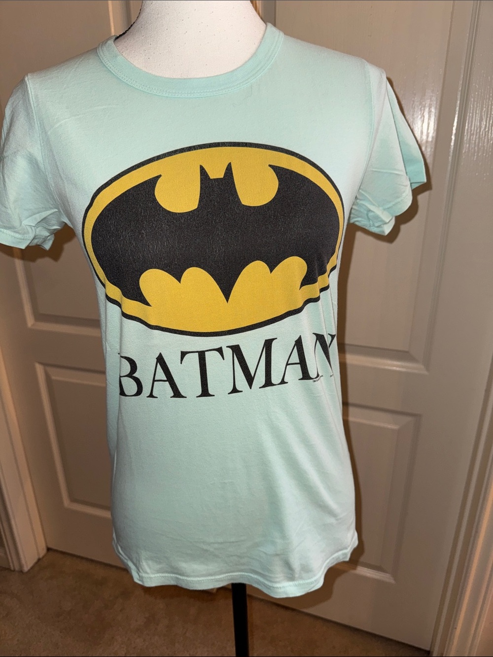 JUNIORS - Batman Light Mint Crewneck Tee - Size Medium